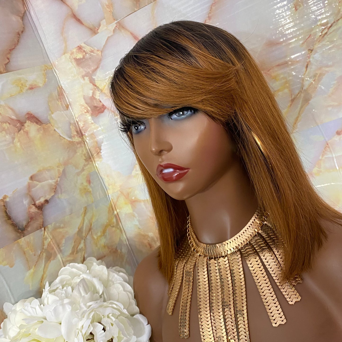 Rusty’ - 100% Human Hair (No Lace) Swoop Bang