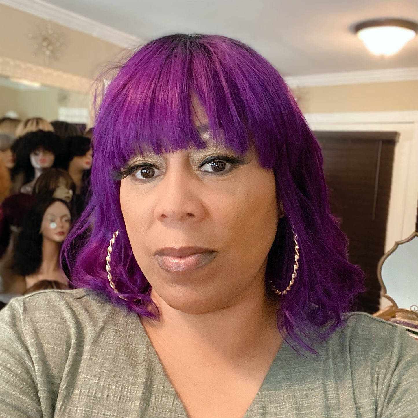 Twawna’ purple Bob Style 100% Human Hair (No Lace)