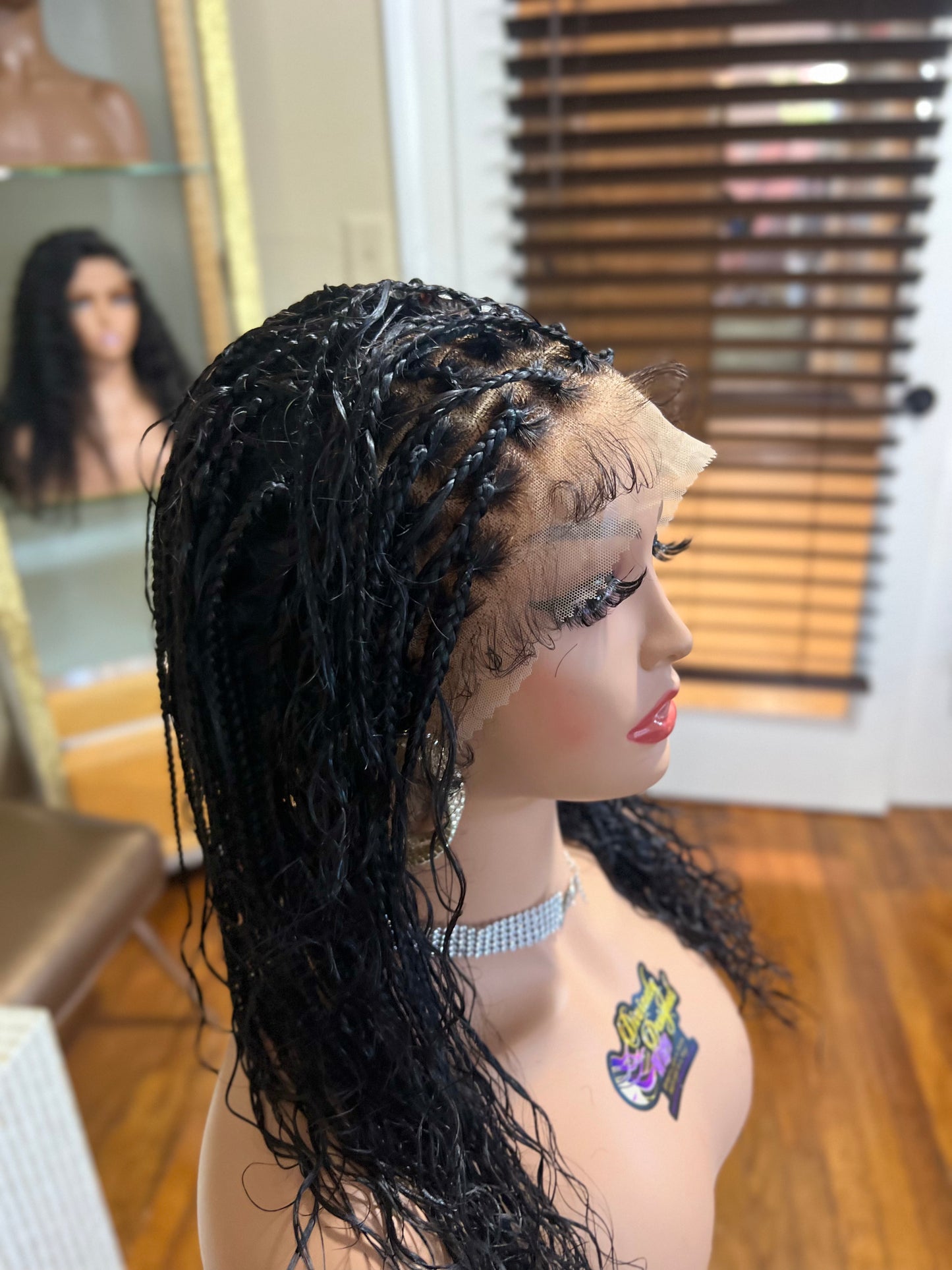 Lacey-  Boho braided style, Human Hair Lace Front Closure