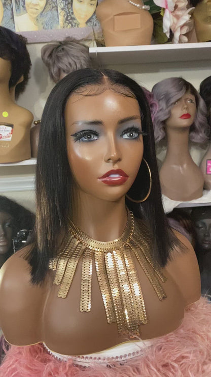 Gabby-  8 -16 Inch Bob Style, 100% Human Hair Lace Closure