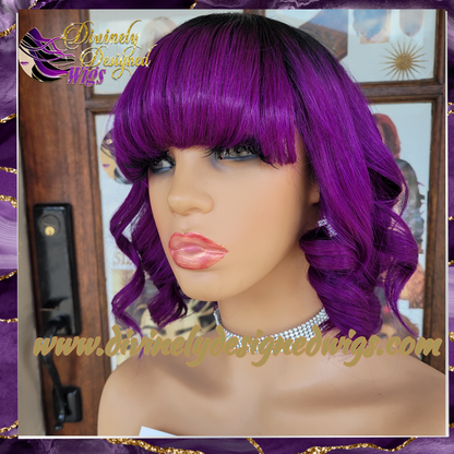 Twawna’ purple Bob Style 100% Human Hair (No Lace)