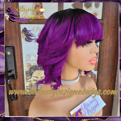Twawna’ purple Bob Style 100% Human Hair (No Lace)