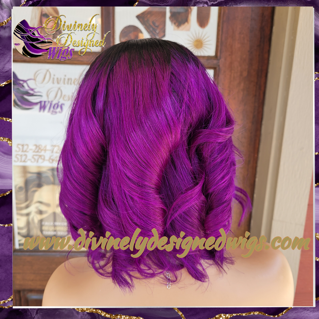 Twawna’ purple Bob Style 100% Human Hair (No Lace)