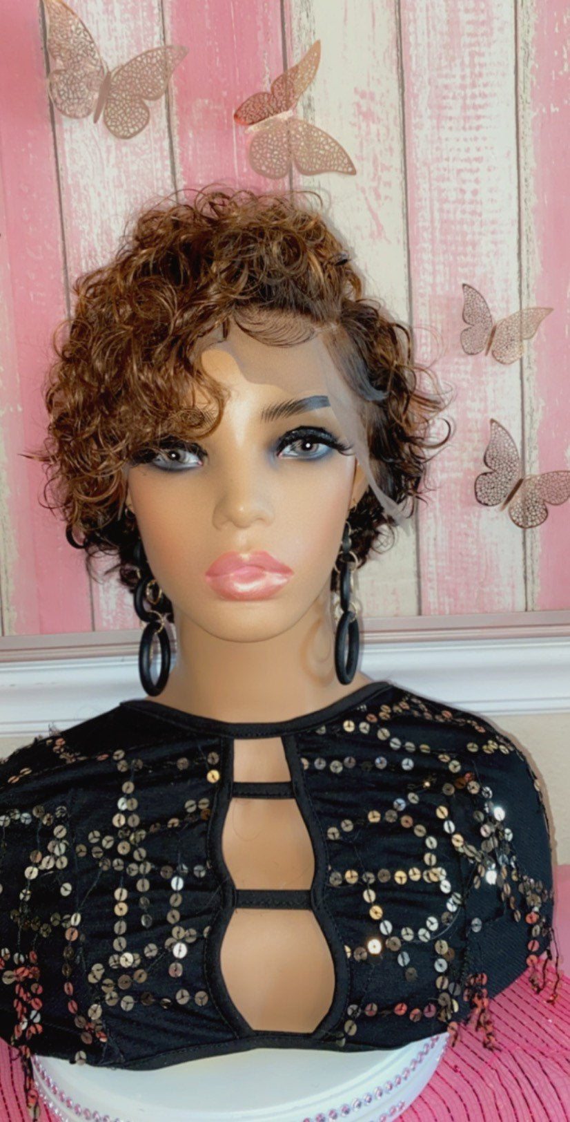 Ariel -  6 Inch Pixie Curly style, 100% Human Hair Lace Front