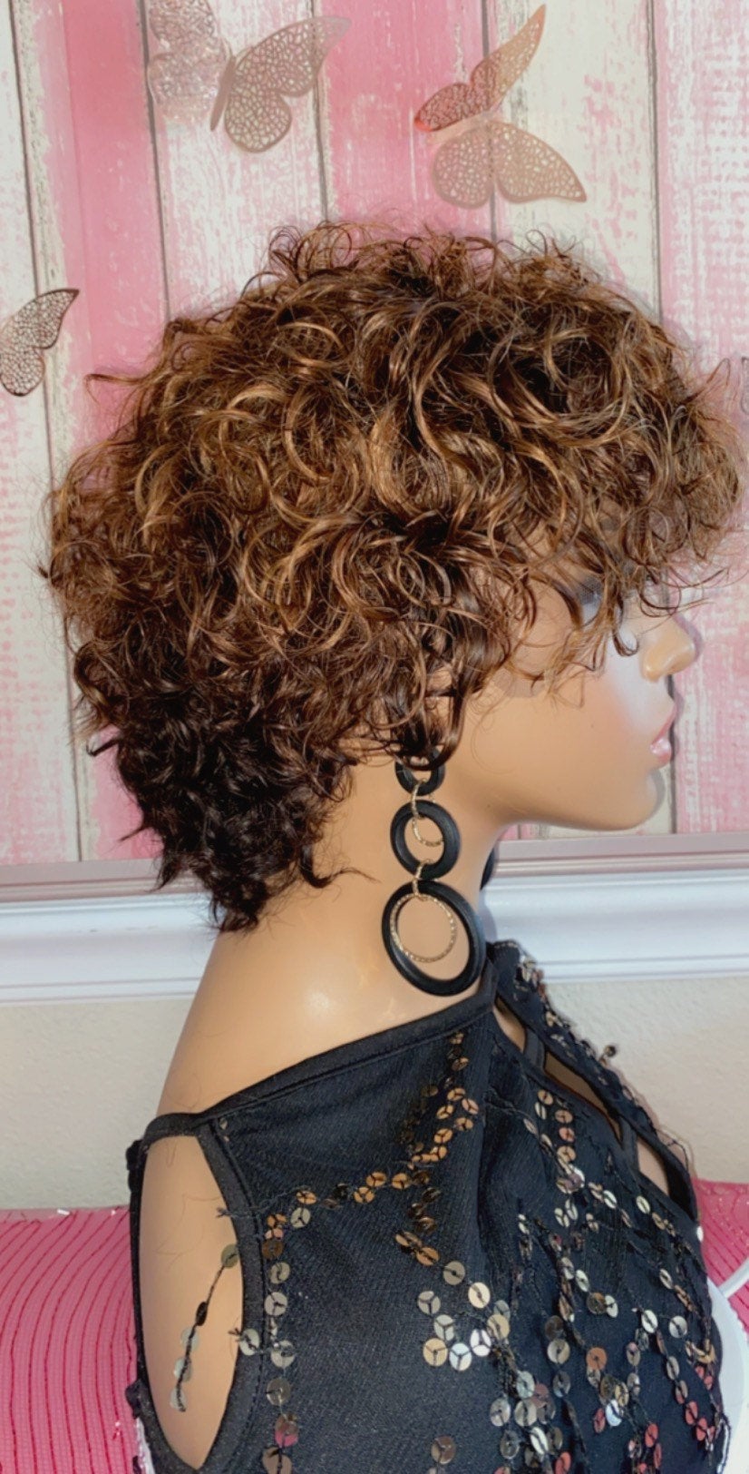 Ariel -  6 Inch Pixie Curly style, 100% Human Hair Lace Front