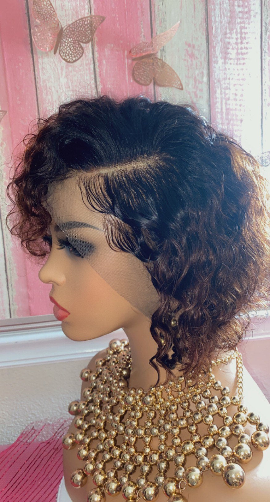 Shyna'' 8 Inch Bob cut lace front wig, 100% Human Hair