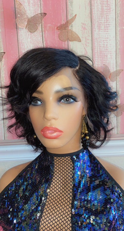 Rhiann-  8 Inch Bob Style, 100% Human Hair Lace Front