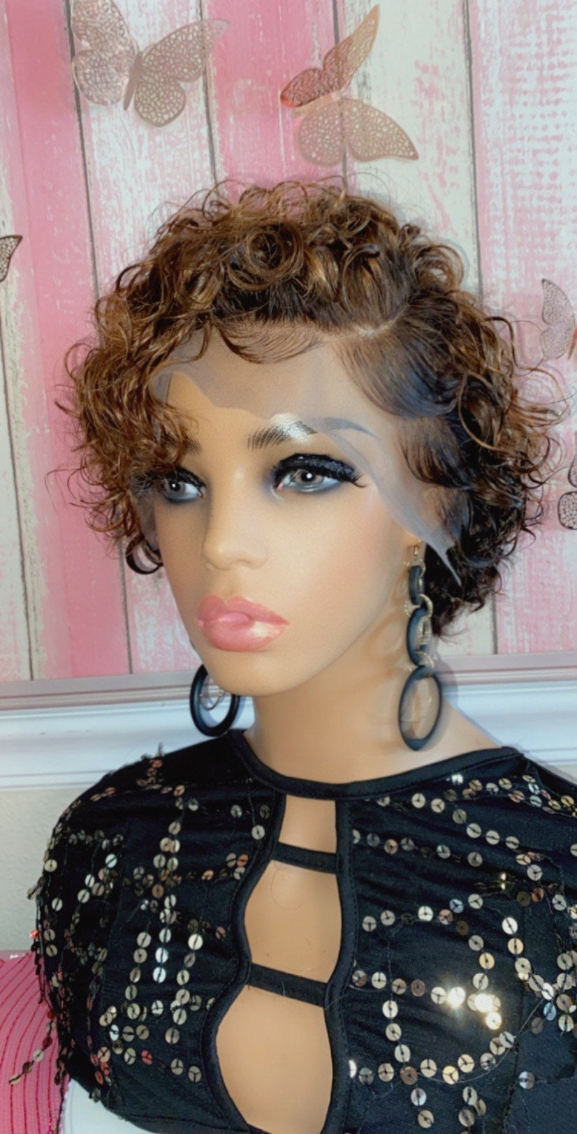 Ariel -  6 Inch Pixie Curly style, 100% Human Hair Lace Front