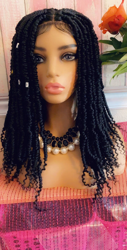 Skylar -  14 Inch Passion Twist Curly style, Synthetic Lace Front Closure