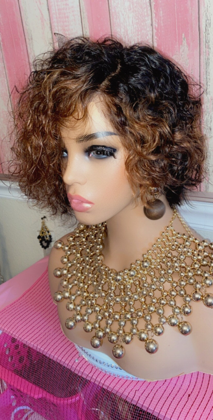 Kaleah ’ -  8 Inch Pixie Curly style, 100% Human Hair Lace Front