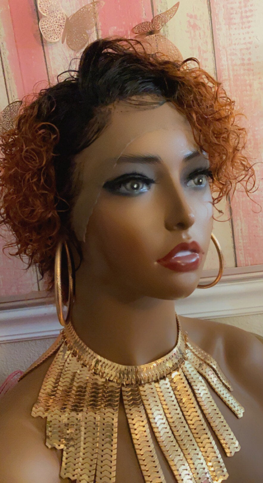 Hayley -  6 Inch Pixie Curly style, 100% Human Hair Lace Front