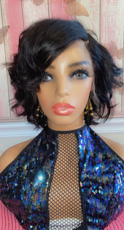 Rhiann-  8 Inch Bob Style, 100% Human Hair Lace Front