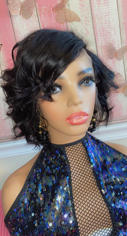 Rhiann-  8 Inch Bob Style, 100% Human Hair Lace Front