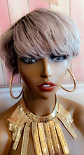 Load image into Gallery viewer, Chancee-  100% Human Hair (No Lace) Ombre 1B/Gray Pixie Wig

