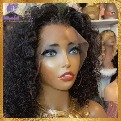 Zania- Deep Curl Style Lace Front, 100% Human Hair