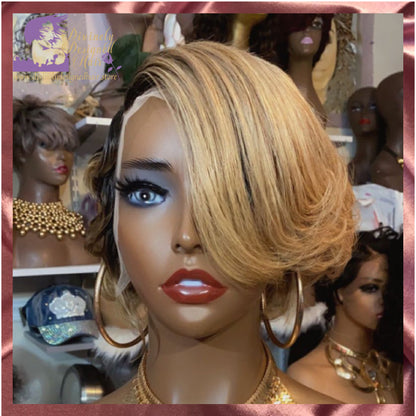 Nikki-  6 Inch Pixie Style, 100% Human Hair Lace Front