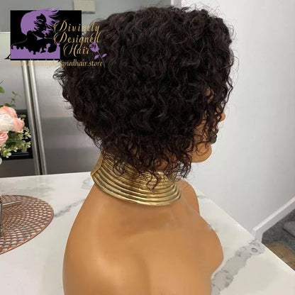 Porsha- Deep Wave Bob Style Lace Front, 100% Human Hair,   8 Inch