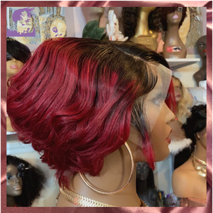 Nikki-  6 Inch Pixie Style, 100% Human Hair Lace Front