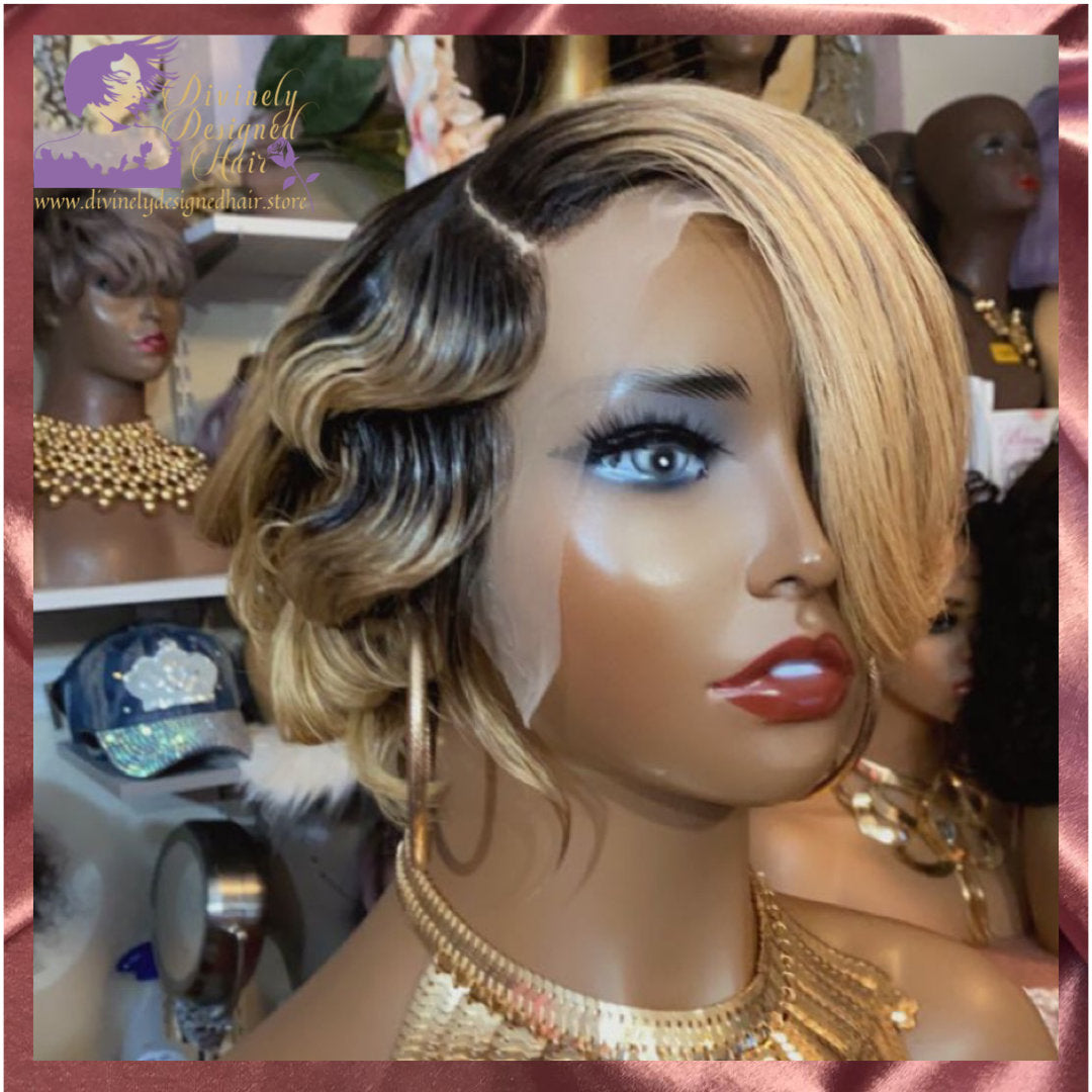 Nikki-  6 Inch Pixie Style, 100% Human Hair Lace Front