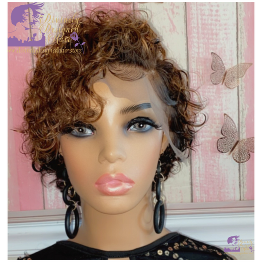 Ariel -  6 Inch Pixie Curly style, 100% Human Hair Lace Front