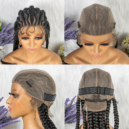 Kellie-  25 Inch Long Curly African Hair Faux Locs Goddess Braided Wigs (PRE-ORDER)