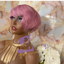 Load image into Gallery viewer, Rose&#39;  pink Pixie style100% Human Hair (No Lace)
