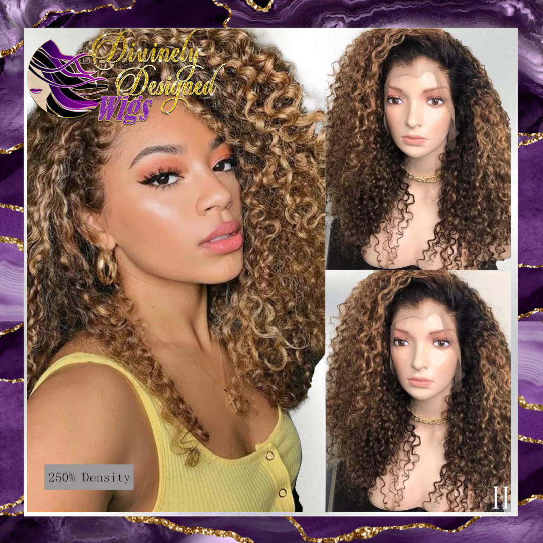 Aisha ’Custom Ombre Lace Front Deep Curl
