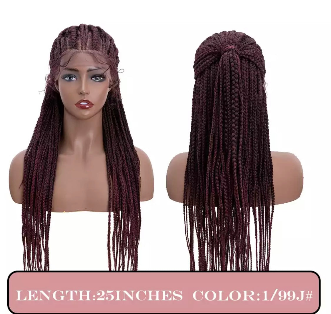 Starry-  25 Inch Cornrow braided style, Synthetic Lace Front Closure (PRE-ORDER)