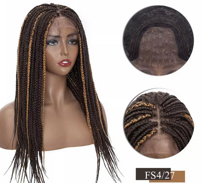 Layna -  25 Inch box braided style, Synthetic Lace Front Closure