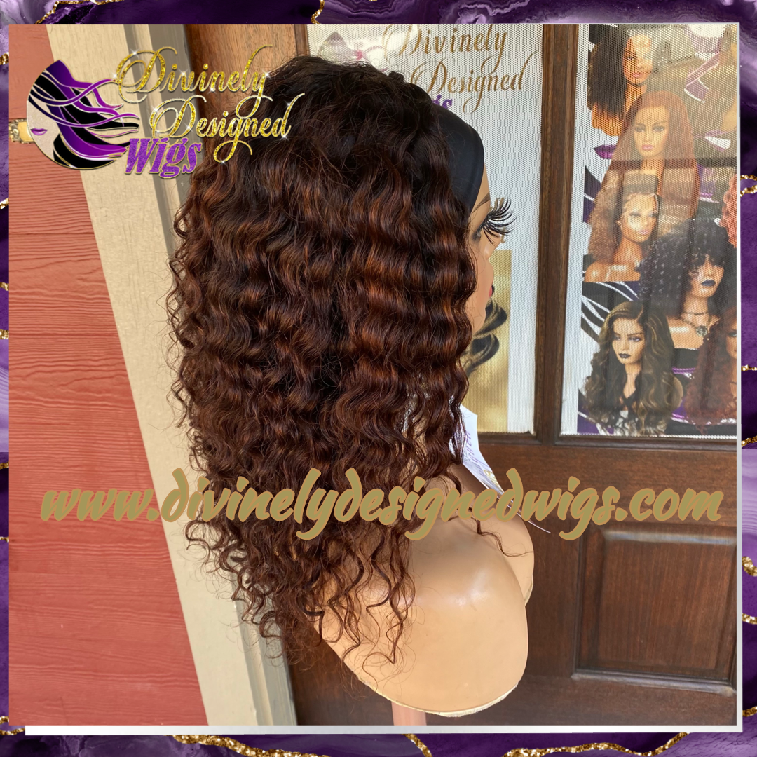 Lissy- Headband Style No Lace WATER WAVE , 100% Human Hair