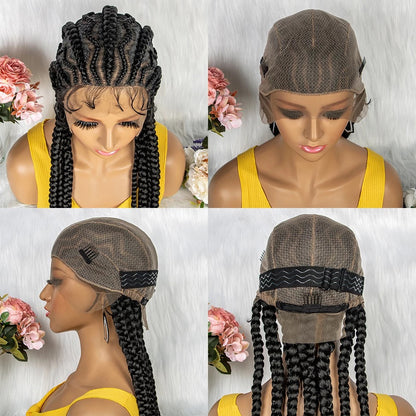 Kellie-  25 Inch Long Curly African Hair Faux Locs Goddess Braided Wigs (PRE-ORDER)