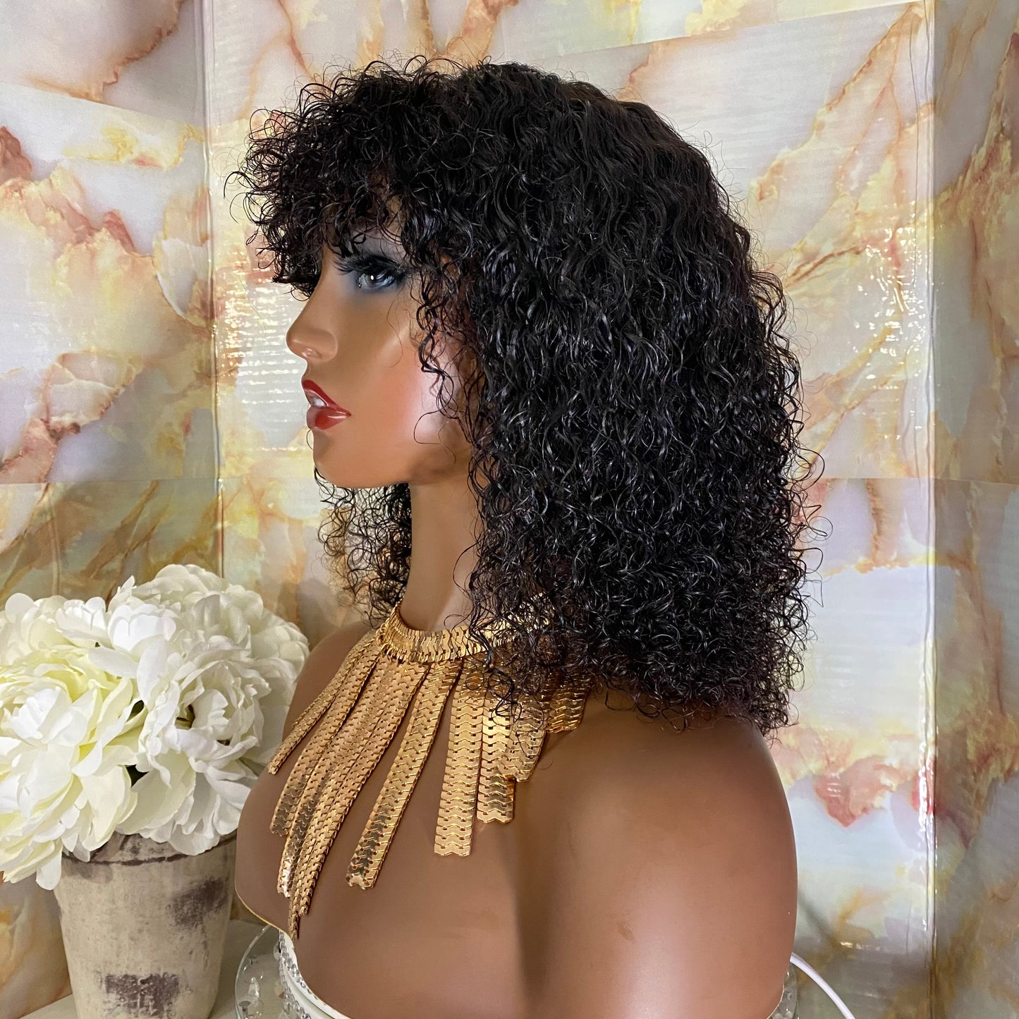 Tanee' No Lace Curly China Bang