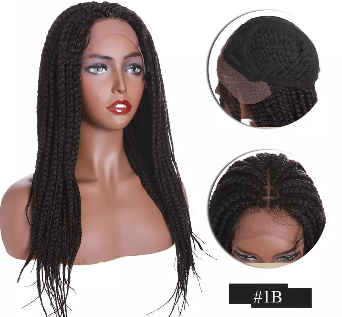 Layna -  25 Inch box braided style, Synthetic Lace Front Closure