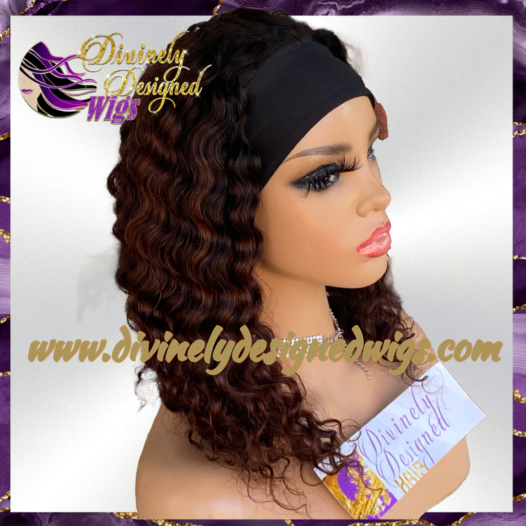 Lissy- Headband Style No Lace WATER WAVE , 100% Human Hair