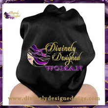 Load image into Gallery viewer, ‘Divinely Designed Woman’ Double sided silk Bonnet
