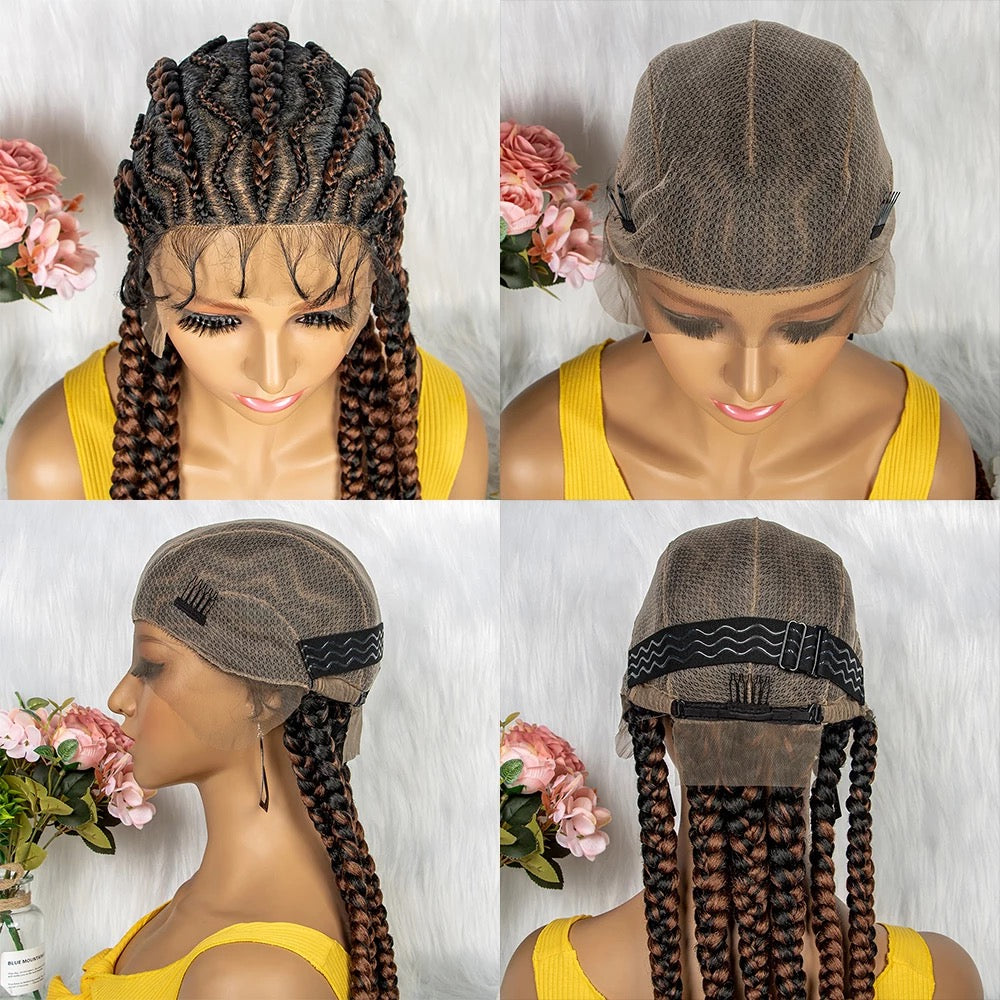 Kellie-  25 Inch Long Curly African Hair Faux Locs Goddess Braided Wigs (PRE-ORDER)