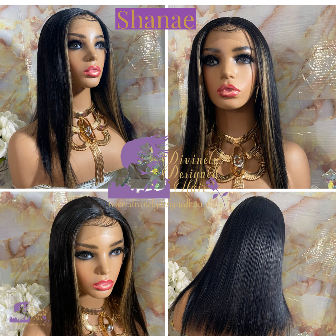 Shanae ’ 16 Inch Straight style, 100% Human Hair Lace Front