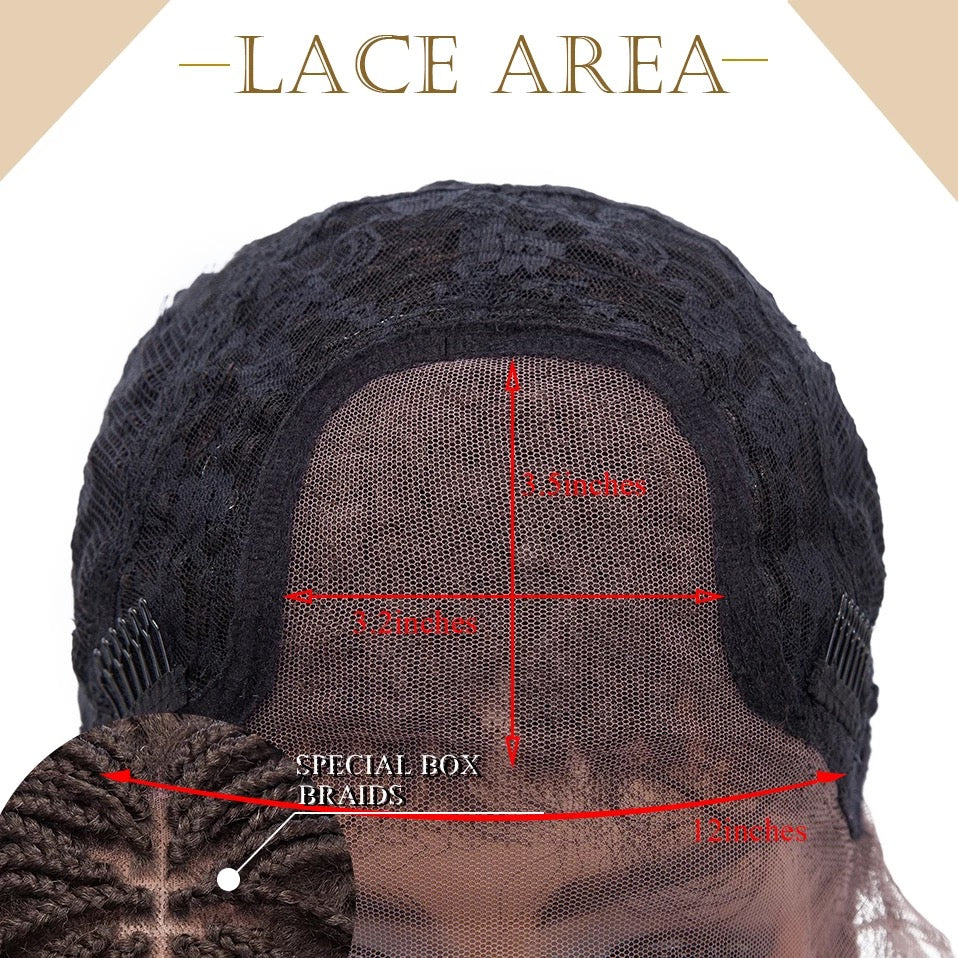 Layna -  25 Inch box braided style, Synthetic Lace Front Closure