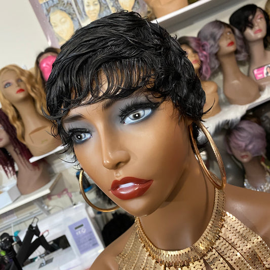 Pirly -  100% Human Hair (No Lace) Pixie Wig