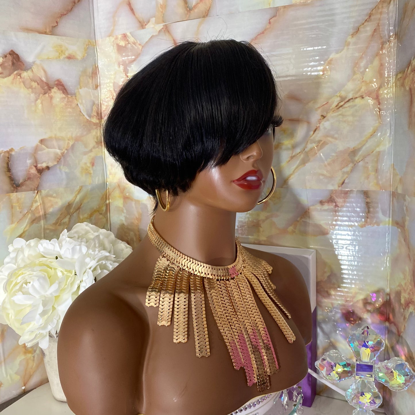 Frankie’-  6 Inch Pixie  style, 100% Human Hair Lace Front