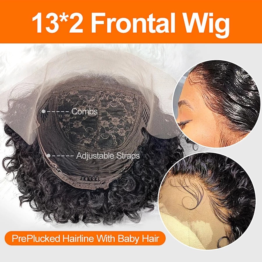 Sharee-  4 Inch Pixie Curly style, 100% Human Hair Lace Front