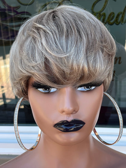 Larissa- 100% Human Hair (No Lace) Pixie Ombré Wig