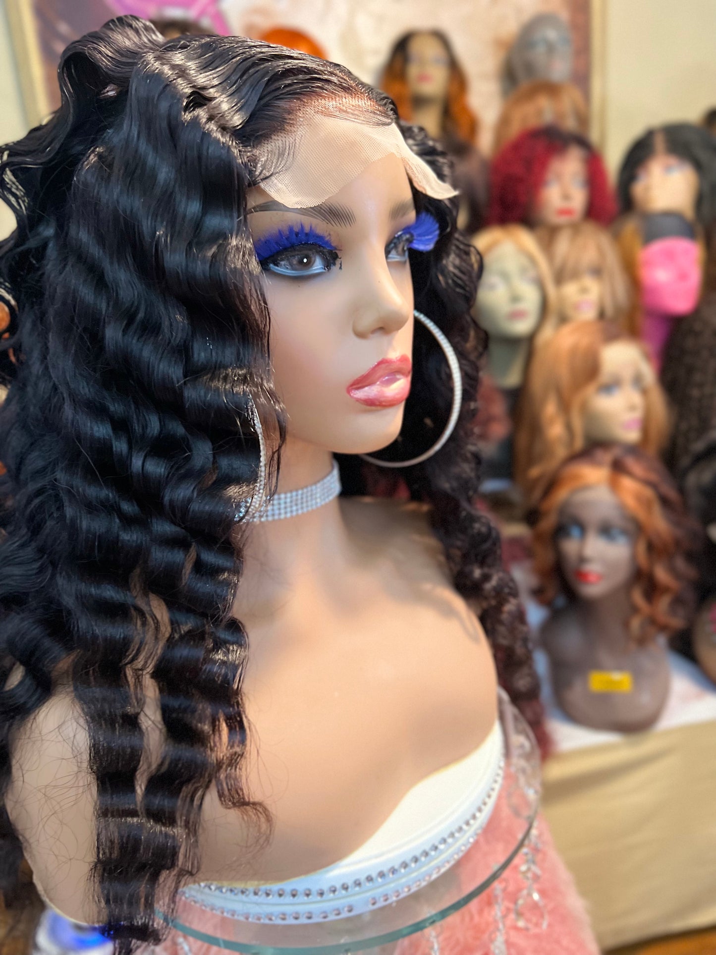 Chrissa' Loose Wave Crimped Diamond Line