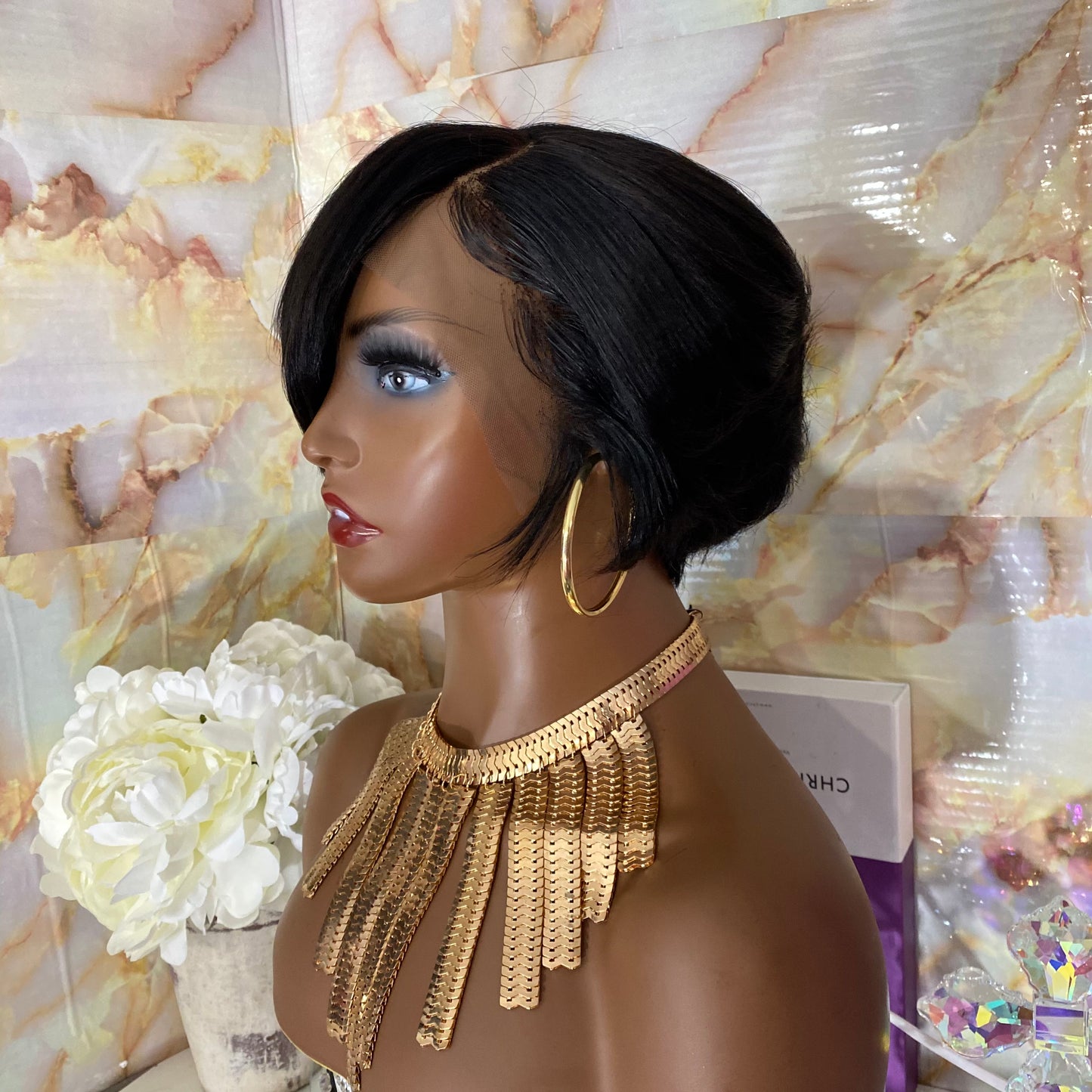 Frankie’-  6 Inch Pixie  style, 100% Human Hair Lace Front