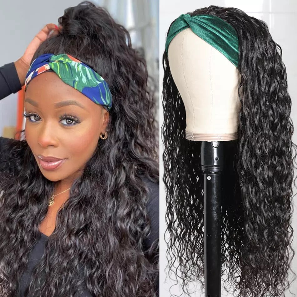 Zelle- Headband Style No Lace WATER WAVE , 100% Human Hair