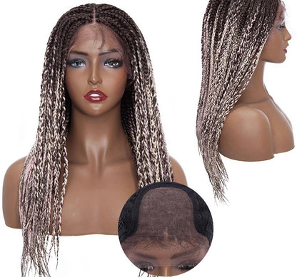 Layna -  25 Inch box braided style, Synthetic Lace Front Closure