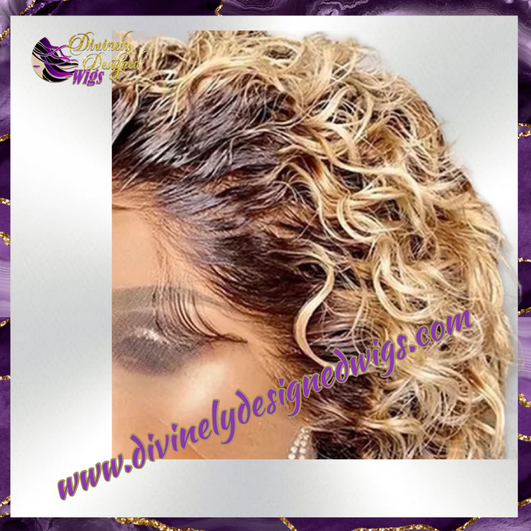 Sharee-  4 Inch Pixie Curly style, 100% Human Hair Lace Front