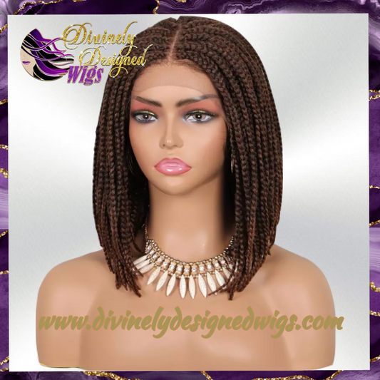 Lark -  12 Inch  braided bob style, Synthetic Lace Front Closure