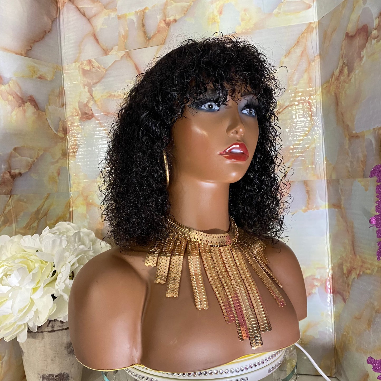 Tanee' No Lace Curly China Bang