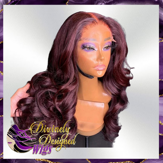 Prissy’ Silky Body wave burgundy 13x6, ( Diamond Line )